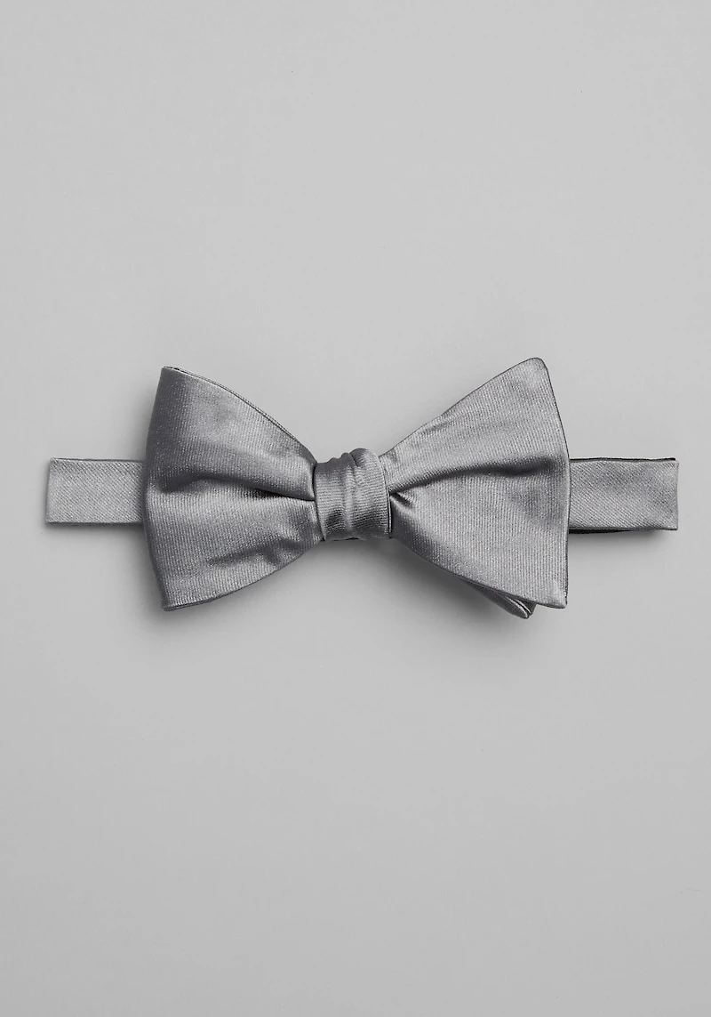 Men's Jos. A. Bank Solid Pre-Tied Bow Tie at Jos. A. Bank, Metal Silver/Metals,