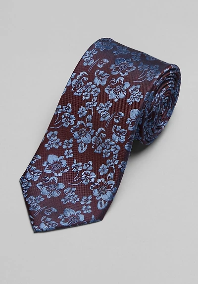 Men's Traveler Collection Floating Fiori Floral Tie - Long at Jos. A. Bank, Burgundy/Wine,