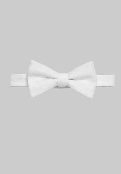 Men's Jos. A. Bank Solid Pique Pre-Tied Bow Tie at Jos. A. Bank, Cream/White,