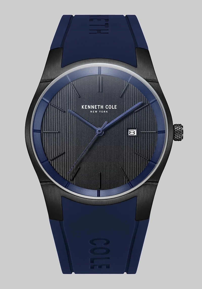 Men's Kenneth Cole New York Silicone Strap Watch at Jos. A. Bank, Blue,