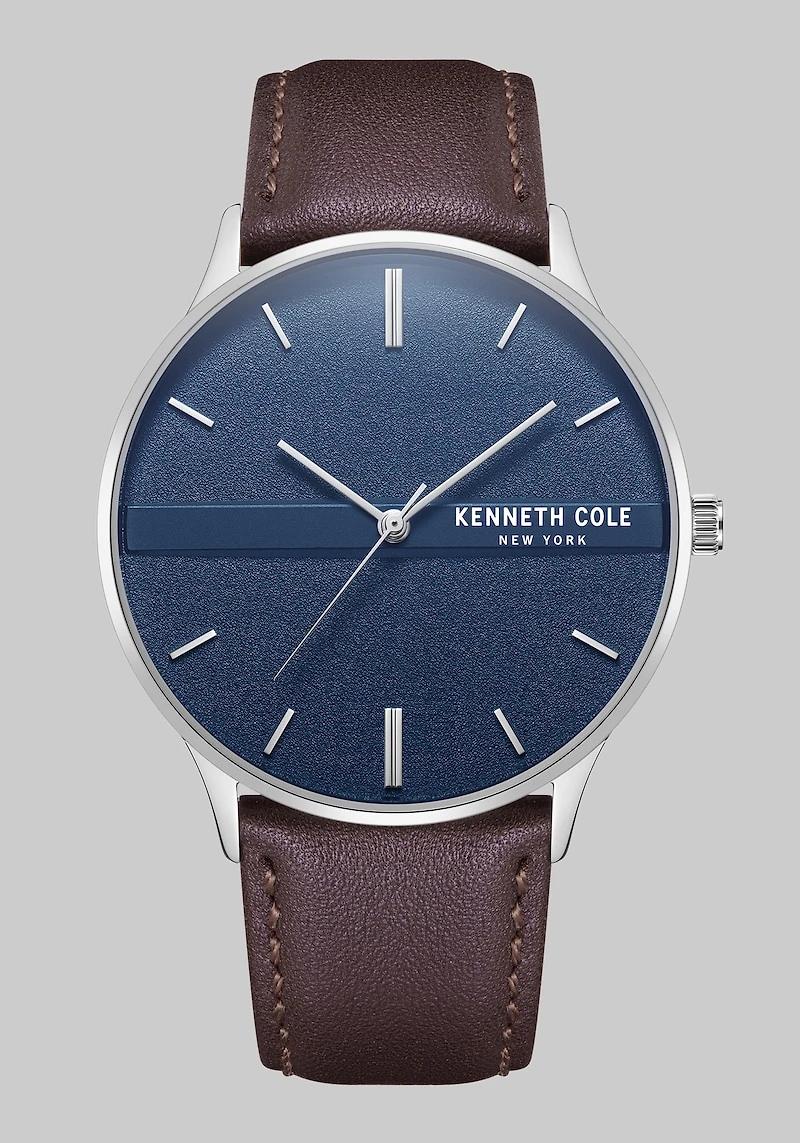 Men's Kenneth Cole New York Stainless Steel With Leather Strap Watch at Jos. A. Bank, Tan,