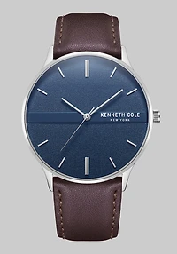Men's Kenneth Cole New York Stainless Steel With Leather Strap Watch at Jos. A. Bank, Tan,