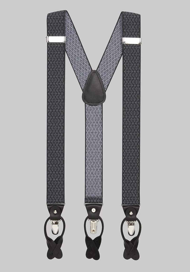 Men's Jos. A. Bank Geometric Convertible Suspenders at Jos. A. Bank, Charcoal/Grey,