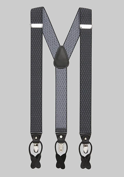 Men's Jos. A. Bank Geometric Convertible Suspenders at Jos. A. Bank, Charcoal/Grey,
