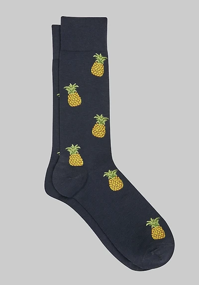Men's Made to Matter Pineapple Socks at Jos. A. Bank, Blue/Navy,