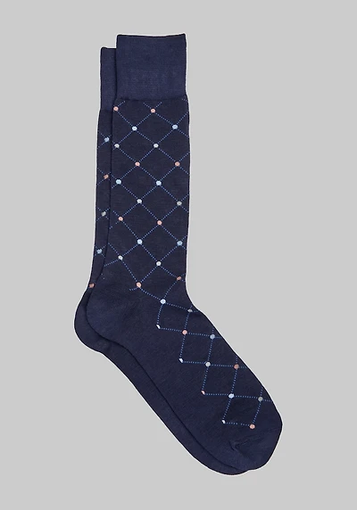 Men's Jos. A. Bank Diamond Dot Socks at Jos. A. Bank, Blue/Navy,