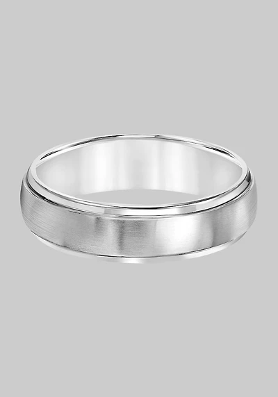 Men's GTX 6mm Domed Step-Edge Titanium Band at Jos. A. Bank, Metal Silver/Metals