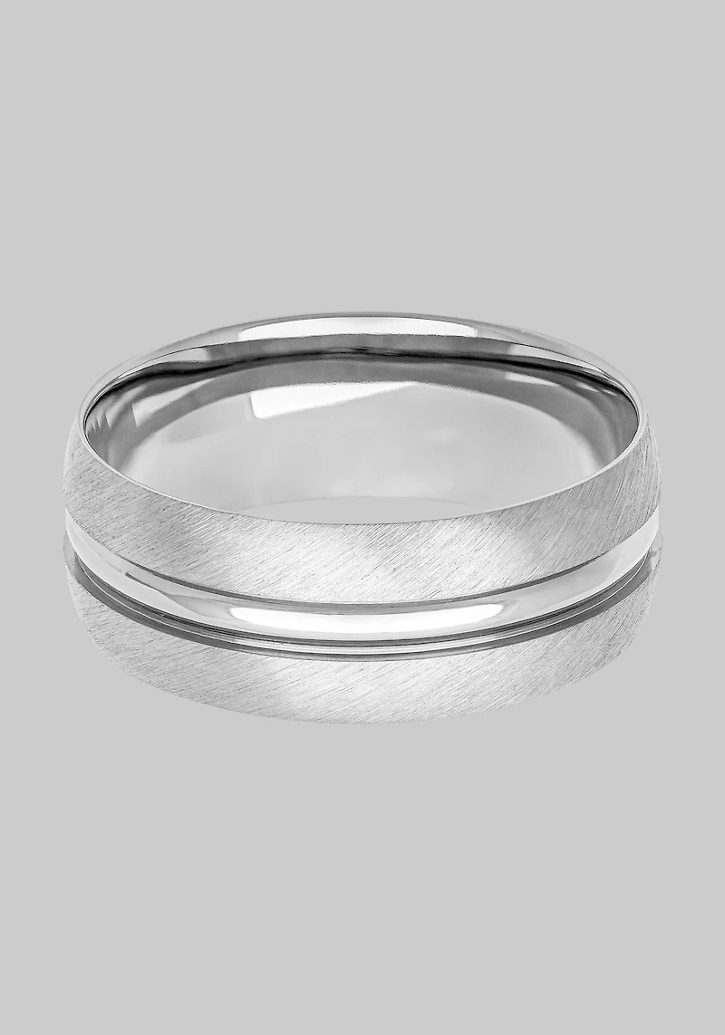 Men's GTX 8mm Satin and Polished Finish Titanium Band at Jos. A. Bank, Metal Silver/Metals