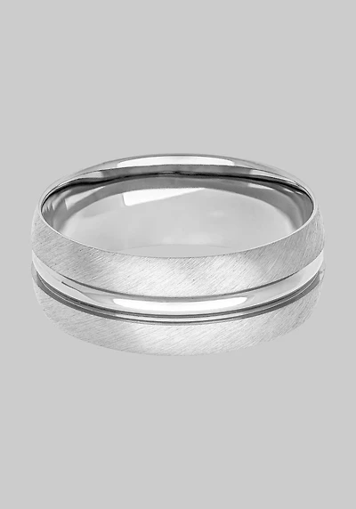 Men's GTX 8mm Satin and Polished Finish Titanium Band at Jos. A. Bank, Metal Silver/Metals