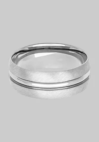 Men's GTX 8mm Satin and Polished Finish Titanium Band at Jos. A. Bank, Metal Silver/Metals