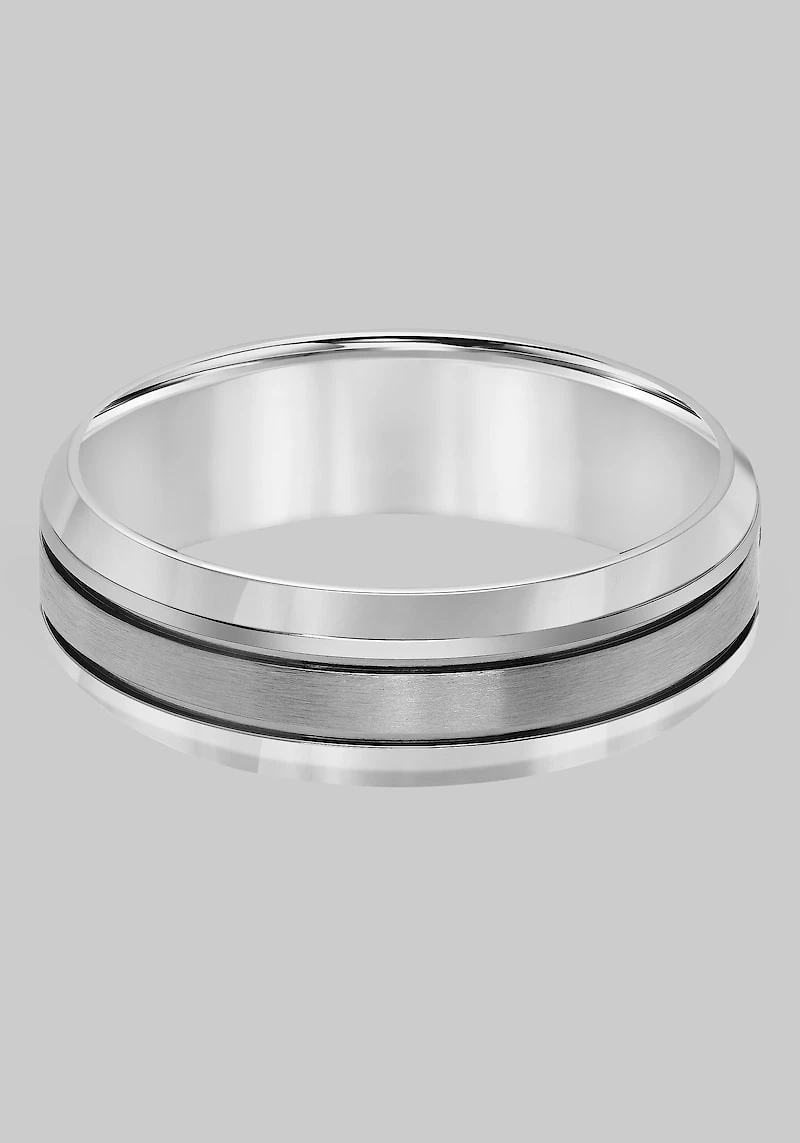 Men's GTX 7mm Round Edge Brushed Finish Center Titanium Band at Jos. A. Bank, Metal Silver/Metals
