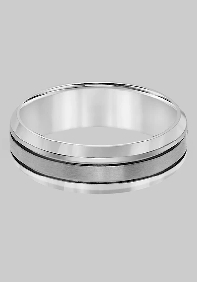 Men's GTX 7mm Round Edge Brushed Finish Center Titanium Band at Jos. A. Bank, Metal Silver/Metals