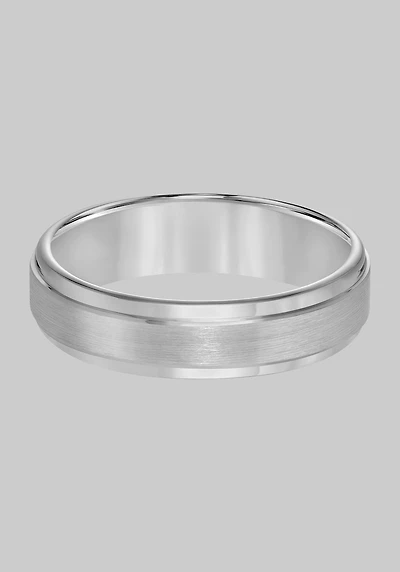 Men's GTX 6mm Step Edge Satin Finish Center Tungsten Carbide Band at Jos. A. Bank, Metal Silver/Metals