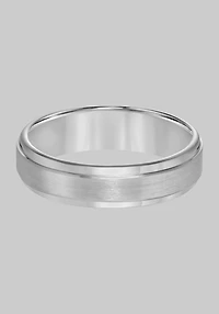 Men's GTX 6mm Step Edge Satin Finish Center Tungsten Carbide Band at Jos. A. Bank, Metal Silver/Metals