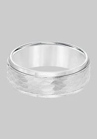 Men's GTX 8mm Hammered Center Tungsten Carbide Band at Jos. A. Bank, Metal Silver/Metals