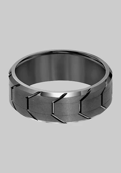 Men's GTX 8mm Tire Tread Tungsten Carbide Band at Jos. A. Bank, Black