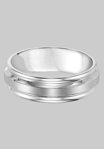 Men's GTX 7mm Round Edge Beveled Center Stainless Steel Band at Jos. A. Bank, Metal Silver/Metals