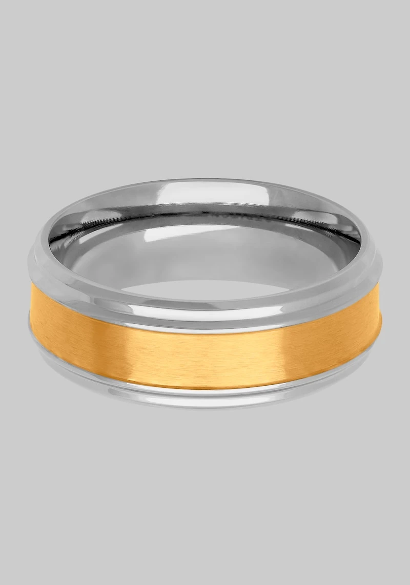 Men's GTX 8mm Stainless Steel Band, Silver & Gold at Jos. A. Bank, Metal Silver/Metals