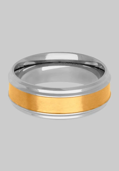 Men's GTX 8mm Stainless Steel Band, Silver & Gold at Jos. A. Bank, Metal Silver/Metals