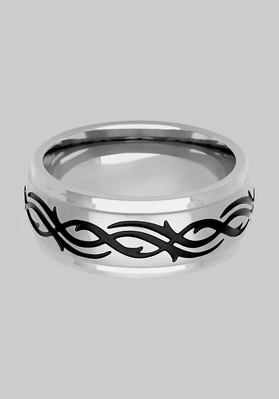 Men's GTX 9mm Stainless Steel Band With Wire Design at Jos. A. Bank, Metal Silver/Metals