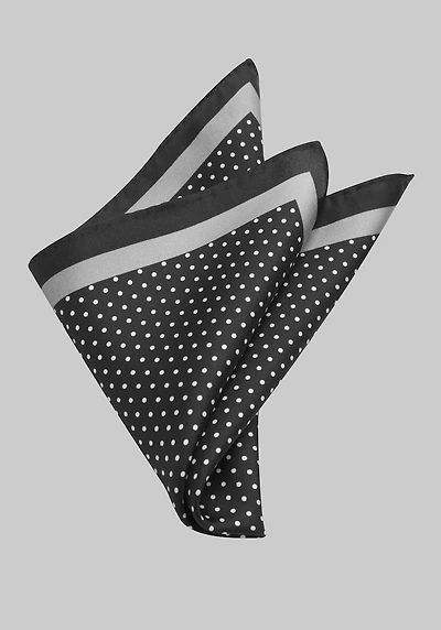 Men's Jos. A. Bank Classic Dot Pocket Square at Jos. A. Bank, Black,