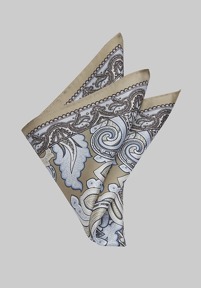 Men's Jos. A. Bank Paisley Pocket Square at Jos. A. Bank, Taupe,
