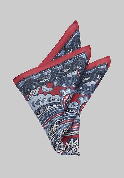 Men's Jos. A. Bank Paisley Pocket Square at Jos. A. Bank, Dark Pink,