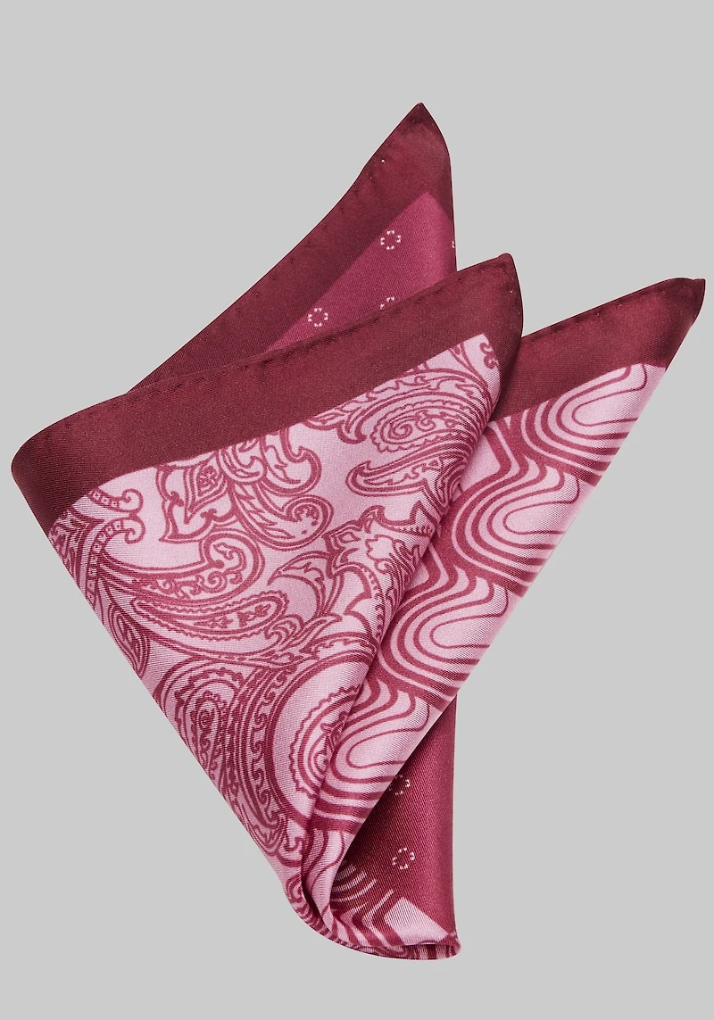 Men's Jos. A. Bank Classic Quadrant Pocket Square at Jos. A. Bank, Burgundy,