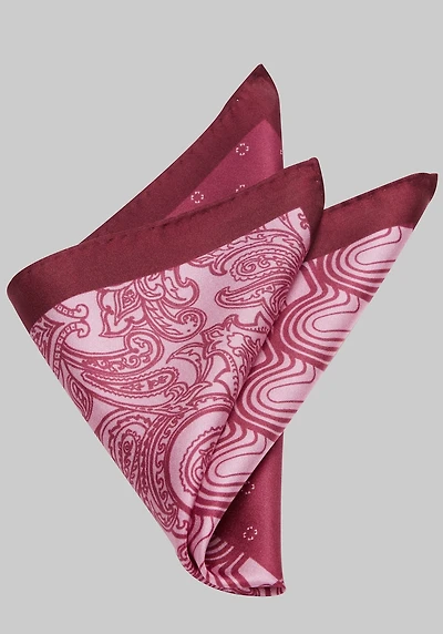 Men's Jos. A. Bank Classic Quadrant Pocket Square at Jos. A. Bank, Burgundy,