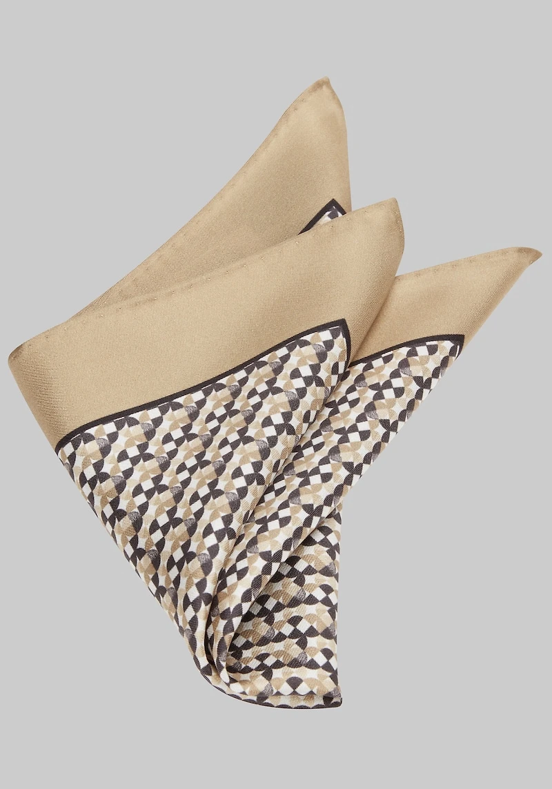 Men's Jos. A. Bank Satin Micro Solid Border Pocket Square at Jos. A. Bank, Taupe,