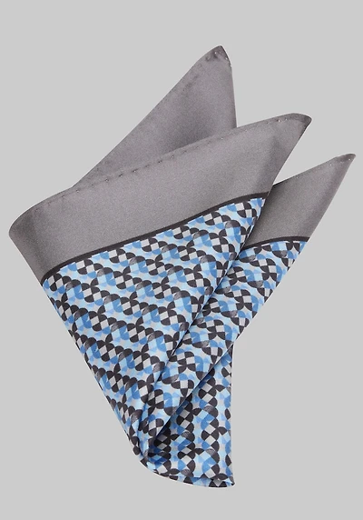 Men's Jos. A. Bank Satin Micro Solid Border Pocket Square at Jos. A. Bank, Blue,