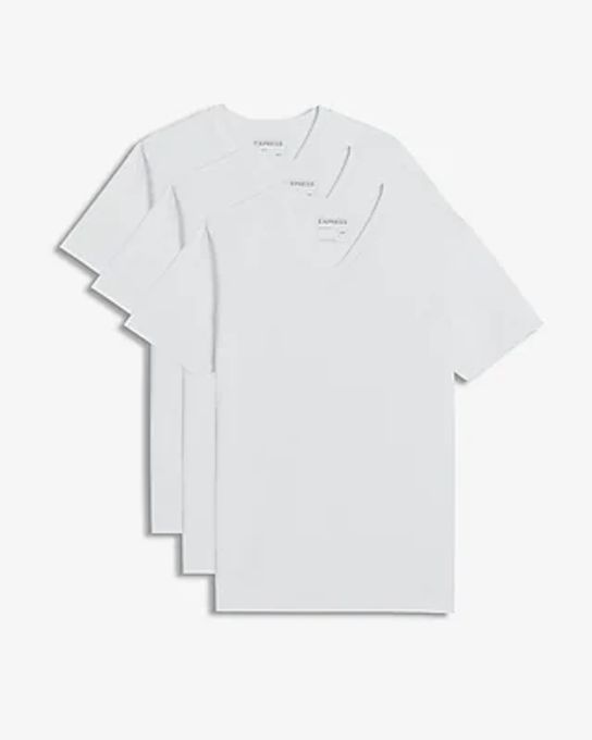 3 Pack Slim Stretch V-Neck Neck T-Shirts White Men's M