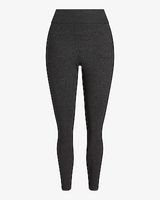 Curvy High Waisted Ponte Tweed Leggings Black Women's M