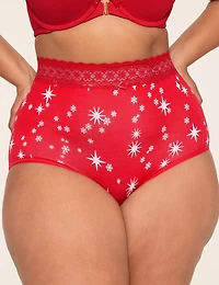 Cotton Full Brief Panty with Lace Trim