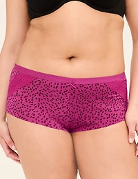 Cotton Boyshort Panty with Lace Trim