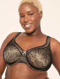 Unlined Full Coverage Bra with Lace