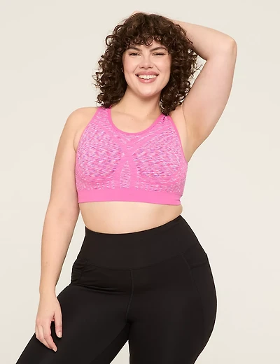 LIVI Wireless Medium-Impact Zoned Seamless Contrast Sports Bra