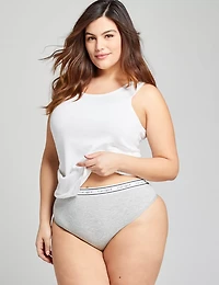 Cotton Thong Panty With Wide Waistband