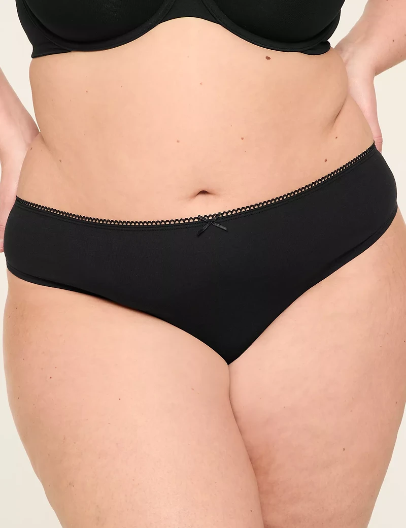 Cotton Thong Panty With Lace Back