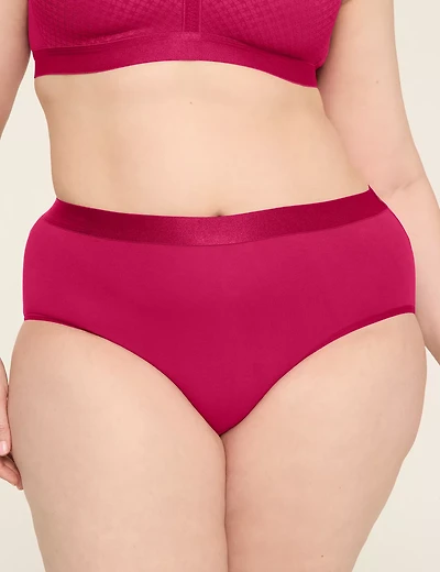 Cotton High-Leg Brief Panty With Wide Waistband