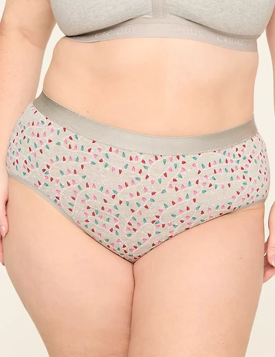 Cotton High-Leg Brief Panty With Wide Waistband