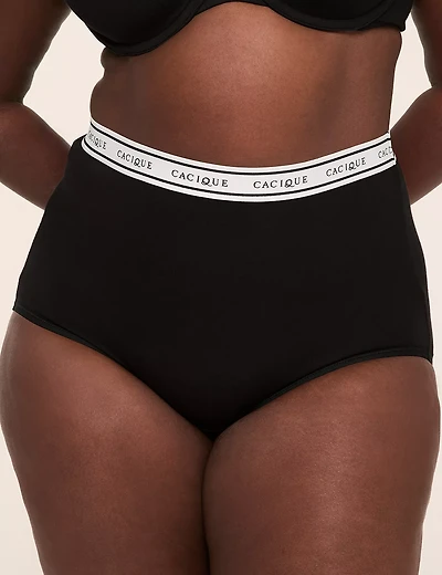 Cotton High-Waist Brief Panty With Wide Waistband