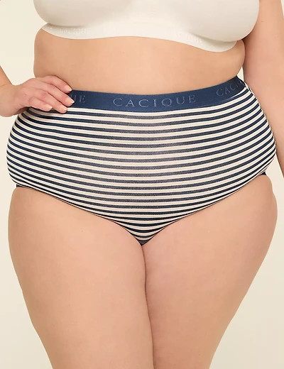 Cotton High-Waist Brief Panty With Wide Waistband