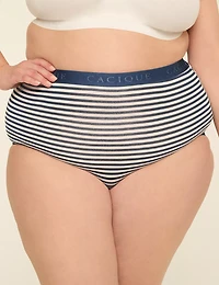 Cotton High-Waist Brief Panty With Wide Waistband