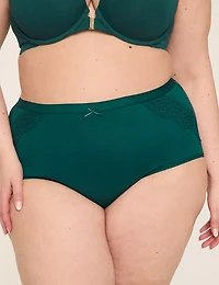 Cotton Full Brief Panty With Lace Trim