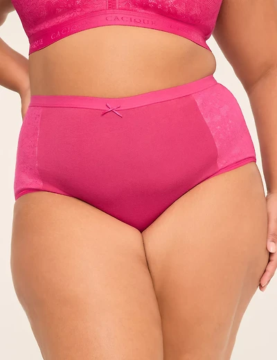 Cotton Full Brief Panty With Lace Trim