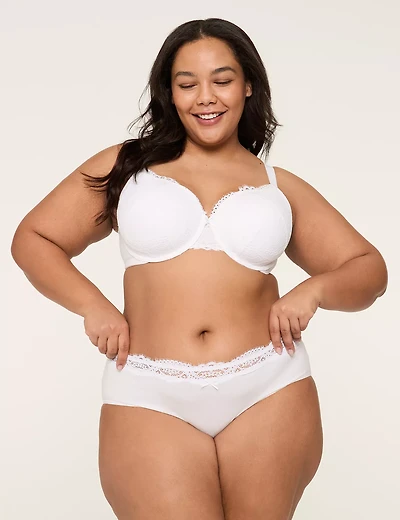 Cotton Lightly Lined T-Shirt Bra With Lace