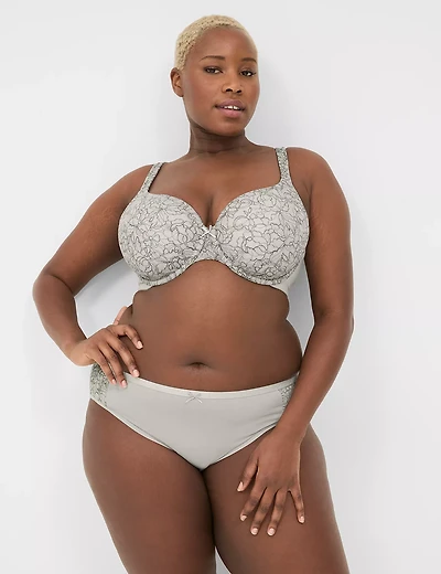 Cotton Hipster Panty With Lace-Trim