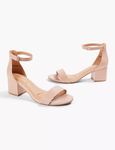 Dream Cloud Ankle Strap Block-Heel - Faux Leather