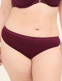 Cotton Thong Panty With Eyelet Lace Trim
